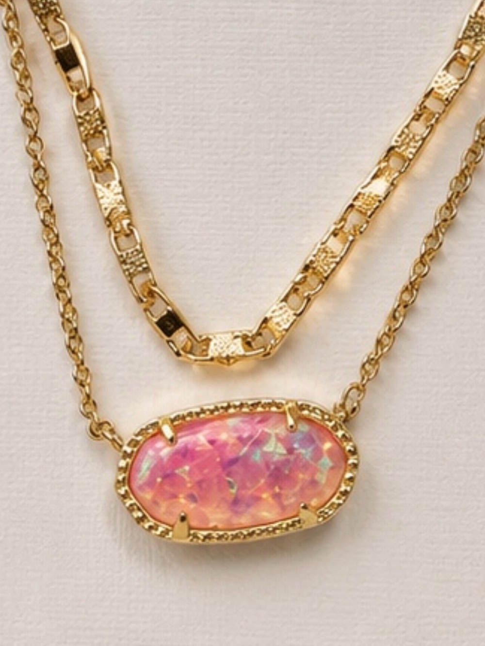 Kendra Scott Gold Necklace with Pink Opal Pendant - Picture 3 of 3